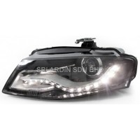AUDI A4 B8 09-12 Black Projector Head Lamp w LED